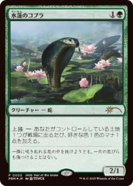 画像1: Foil(PRM)緑　水蓮のコブラ(P)003　2025 Year of the Snake (1)